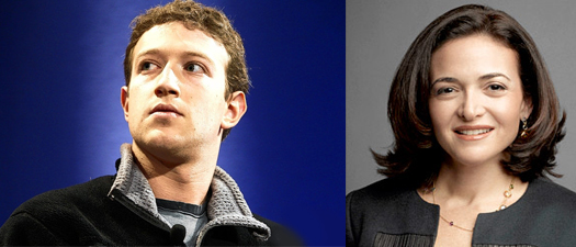 Facebook的CEO马克·扎克伯格和二把手谢丽尔·桑德伯格